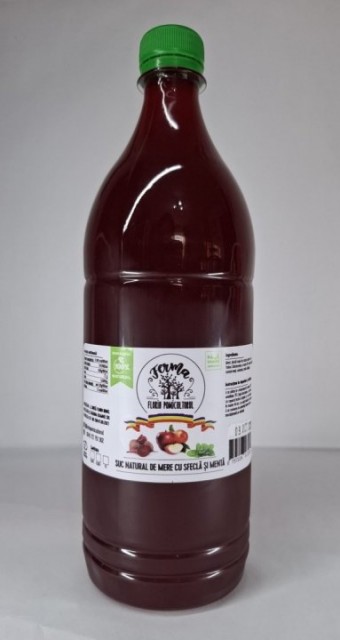 SUC NATURAL DE MERE CU SFECLĂ ȘI MENTĂ 1 L 